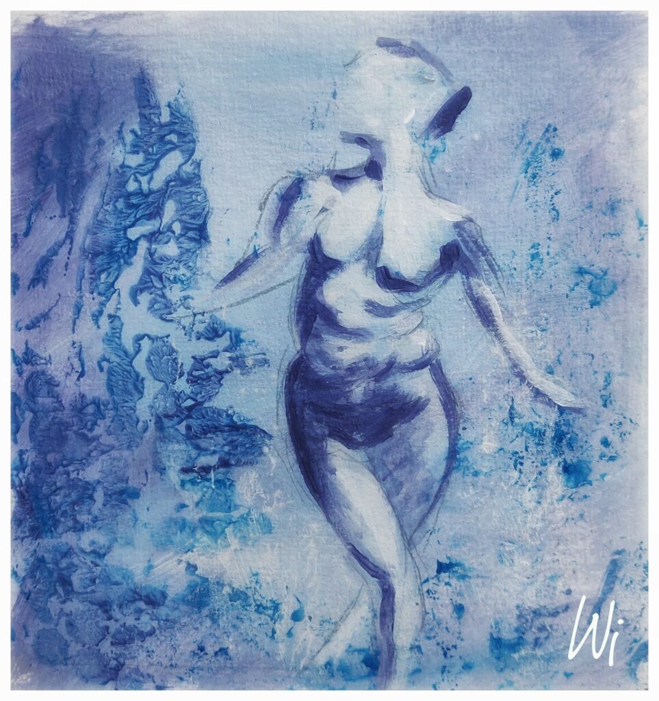 Venus, Acryl auf Papier, 15x15 cm