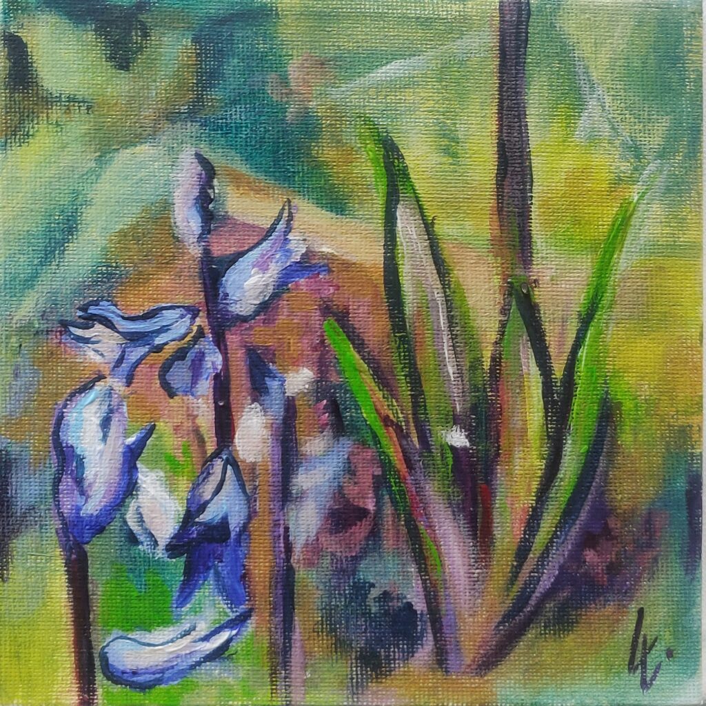 Frühlingsstimmung, Acryl auf Malpappe, 15x15 cm